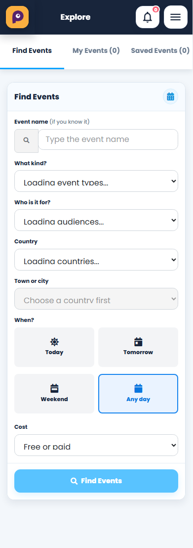 Find local events in the Pezani app